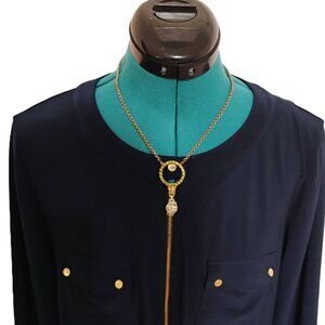Navy Blue Blouse Anne Klein Size Large